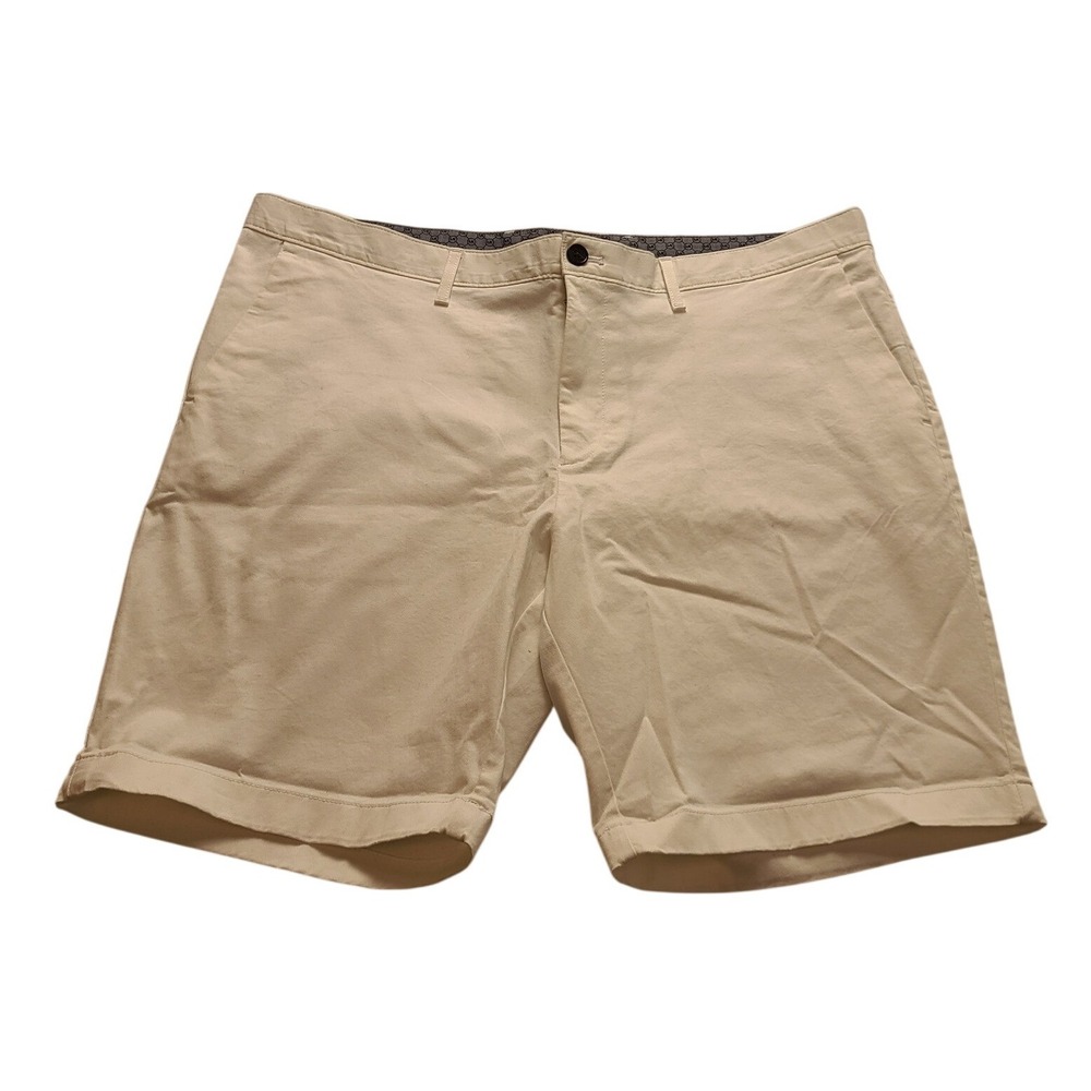 Michael Kors Men's White Chino Shorts‎ Size 38 Flat Front Cotton Blend Casual